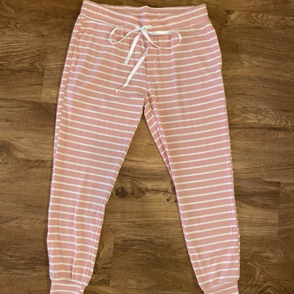 Amaryllis Pink & White Striped PJ Pajama Lounge Pants